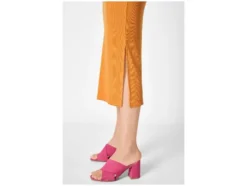 Damen geripptes Midi-Kleid