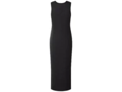 Damen geripptes Midi-Kleid