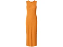 Damen geripptes Midi-Kleid