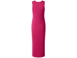 Damen geripptes Midi-Kleid