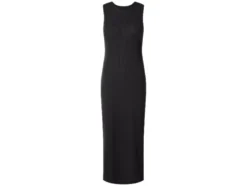 Damen geripptes Midi-Kleid