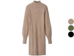 Damen Geripptes Strickkleid