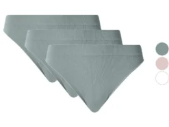 Damen Gerippte Strings, 3 Stück