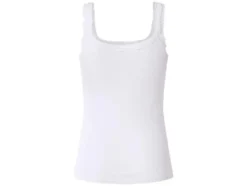 Damen Gerippte Tops mit Spitze, 3 Stück