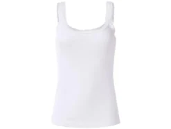 Damen Gerippte Tops mit Spitze, 3 Stück