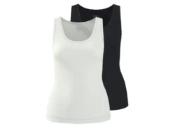 Damen Gerippte Tops, 2 Stück