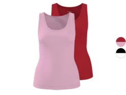 Damen Gerippte Tops, 2 Stück