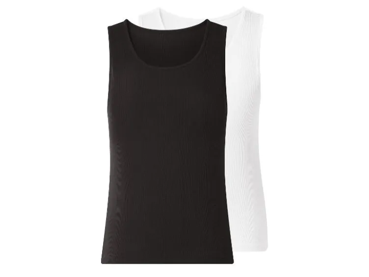 Damen Gerippte Tops, 2 Stück