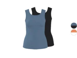 Damen Gerippte Tops, 2 Stück