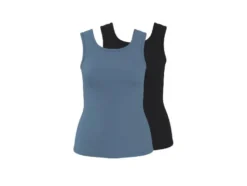 Damen Gerippte Tops, 2 Stück