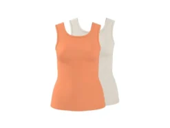 Damen Gerippte Tops, 2 Stück