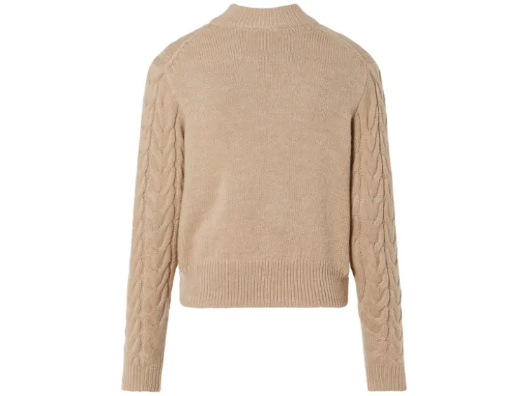 Damen Grobstick-Pullover mit Stehkragen
