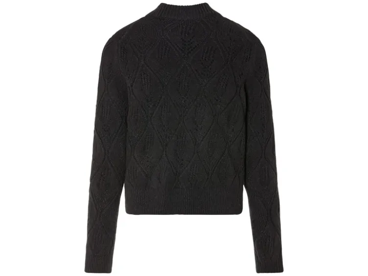 Damen Grobstick-Pullover mit Stehkragen
