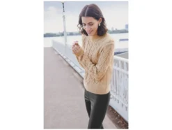 Damen Grobstick-Pullover mit Stehkragen