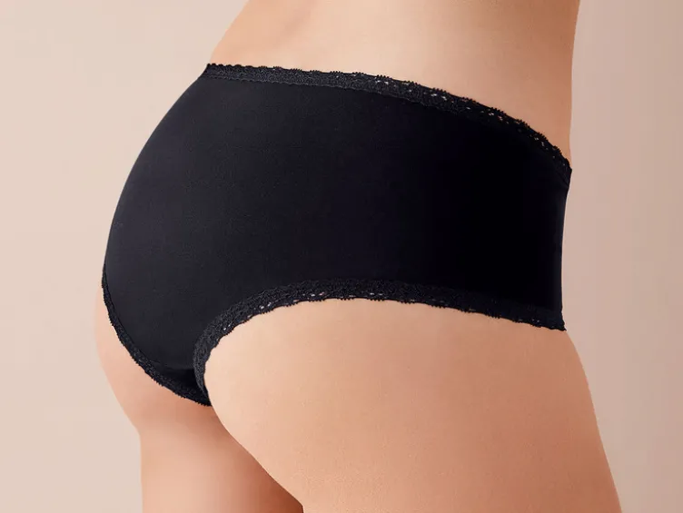 Damen Hipster, 3 Stück, mit hohem Baumwollanteil