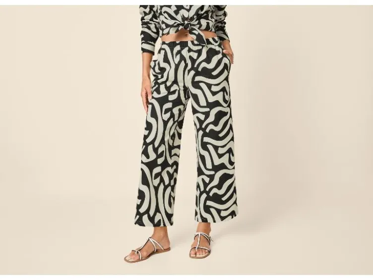 Damen Hose mit Leinen