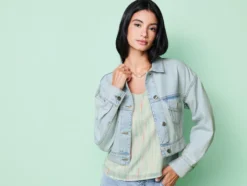 Damen Jeansjacke in Cropped-Länge