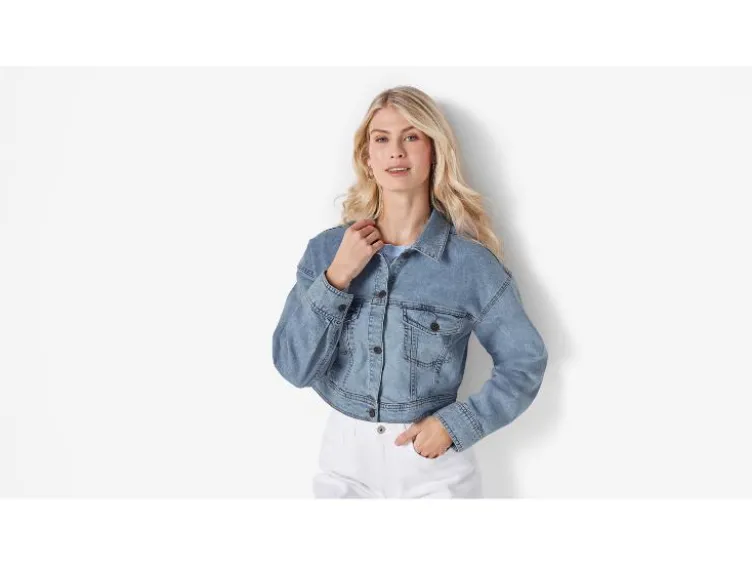 Damen Jeansjacke mit aufgesetzten Brusttaschen