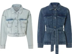 Damen Jeansjacke, mit modisch überschnittenen Schultern