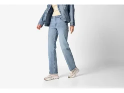Damen Jeans, Straight Fit, hohe Leibhöhe