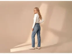 Damen Jeans, Straight Fit, hohe Leibhöhe