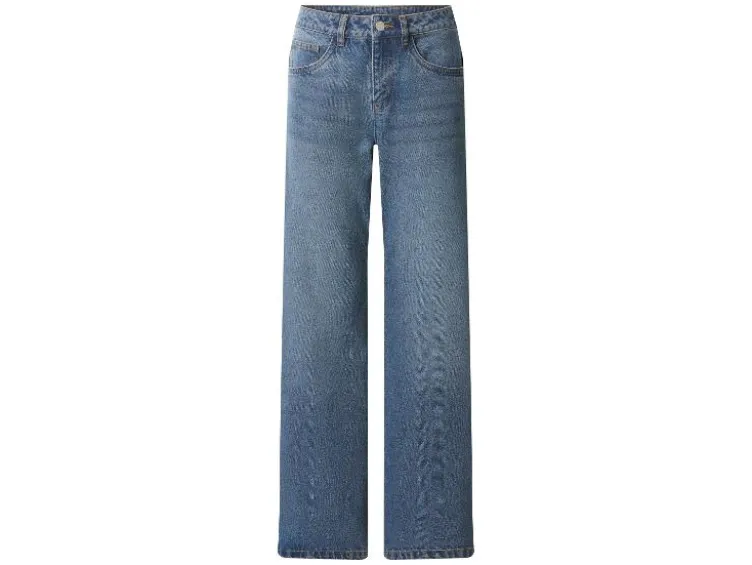 Damen Jeans, Wide Leg, hohe Leibhöhe