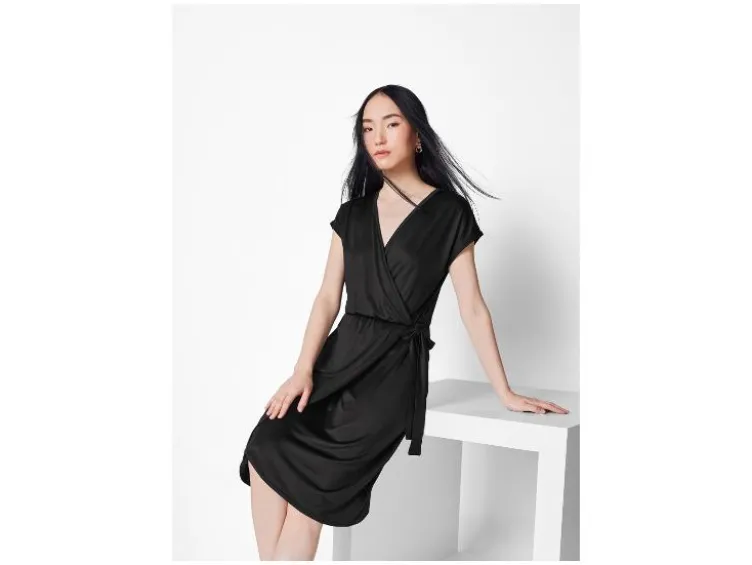 Damen Kleid, in Wickeloptik