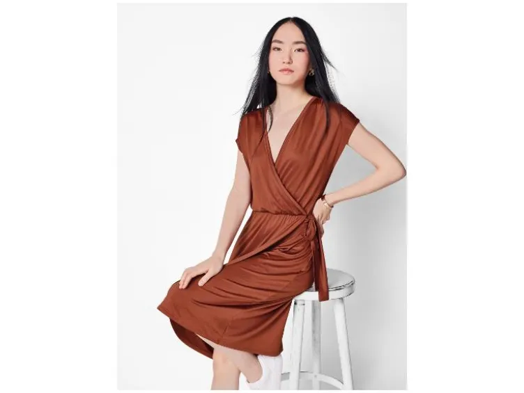 Damen Kleid, in Wickeloptik