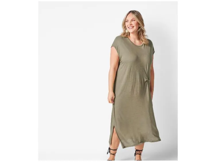Damen Kleid mit Leinen