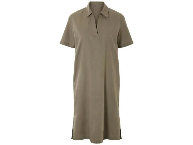 Damen Kleid / Wickelkleid mit Leinen