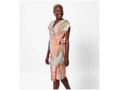 Damen Kleid / Wickelkleid mit Leinen