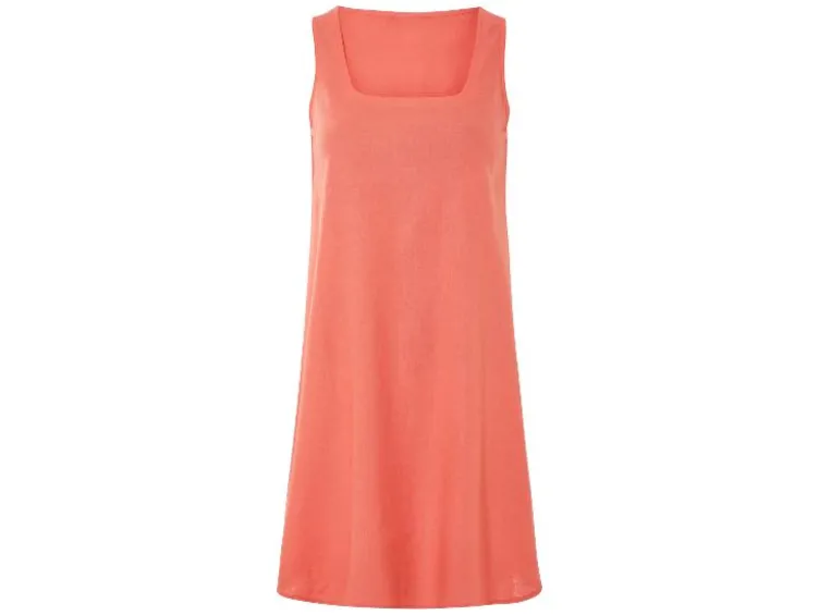 Damen Kleid / Wickelkleid mit Leinen