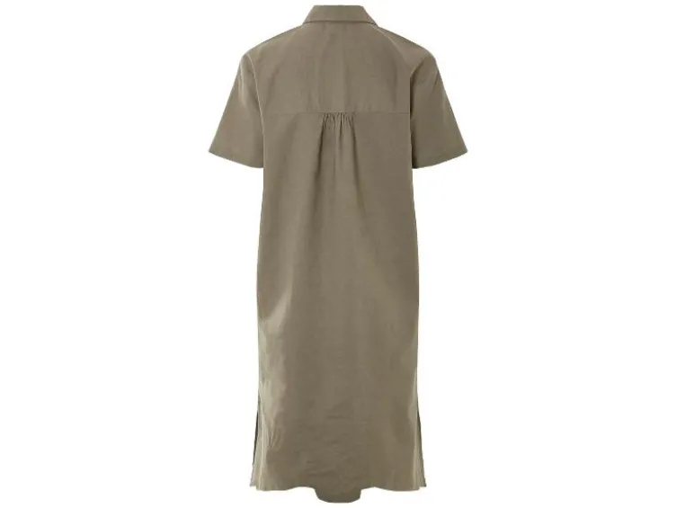 Damen Kleid / Wickelkleid mit Leinen