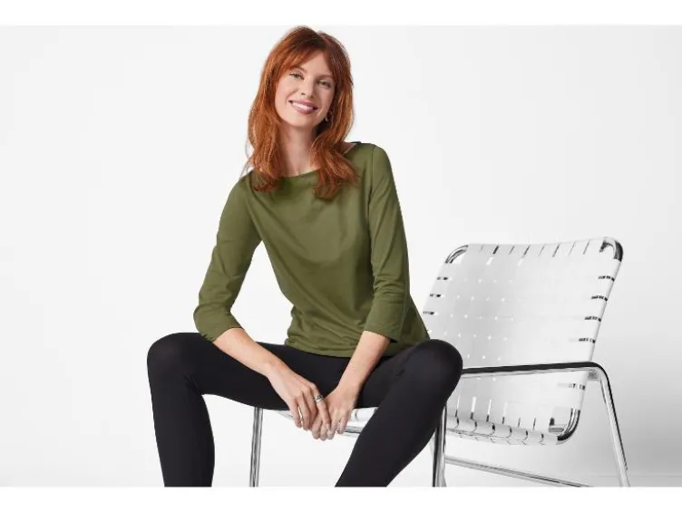Damen Langarmshirt 3/4 Arm, 2 Stück