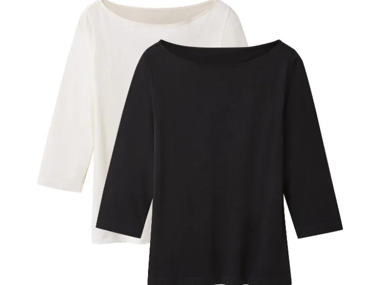 Damen Langarmshirt 3/4 Arm, 2 Stück
