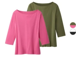 Damen Langarmshirt 3/4 Arm, 2 Stück