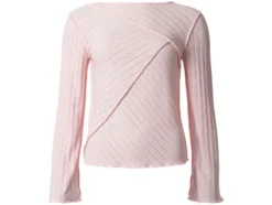 Damen Langarmshirt, leicht transparent, rosa