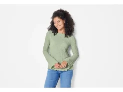 Damen Langarmshirt, mit modischem Jacquard-Jersey