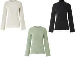 Damen Langarmshirt, mit modischem Jacquard-Jersey