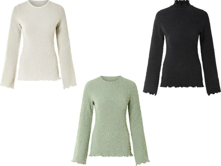 Damen Langarmshirt, mit modischem Jacquard-Jersey
