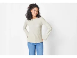 Damen Langarmshirt, mit modischem Jacquard-Jersey