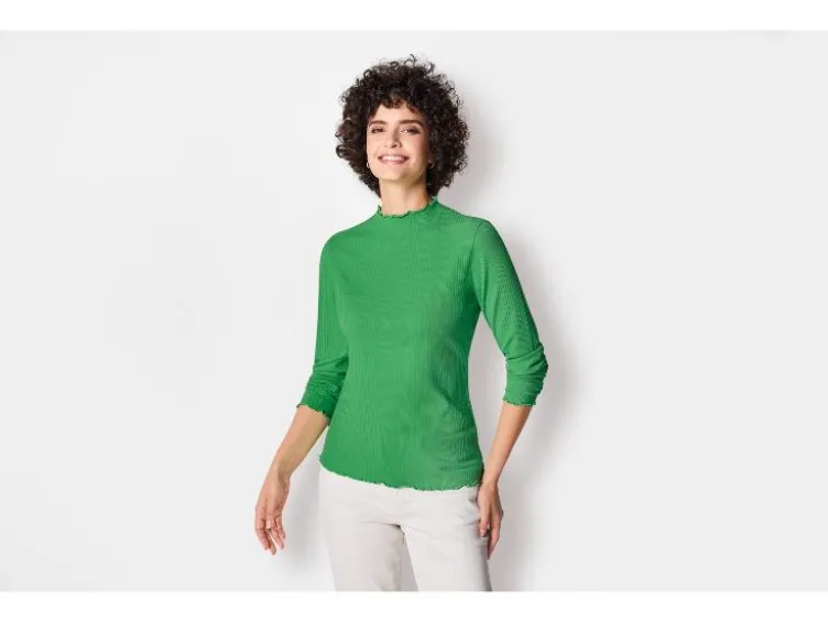 Damen Langarmshirts, 2 Stück, aus weicher Ripp-Qualität