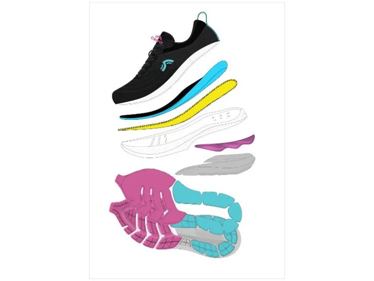 Damen-Laufschuhe, mit dämpfender EVA-Zwischensohle