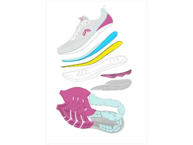 Damen-Laufschuhe, mit dämpfender EVA-Zwischensohle