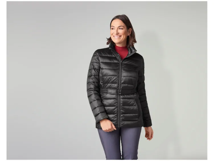 Damen Lightweight-Jacke mit Gürtel, windabweisend