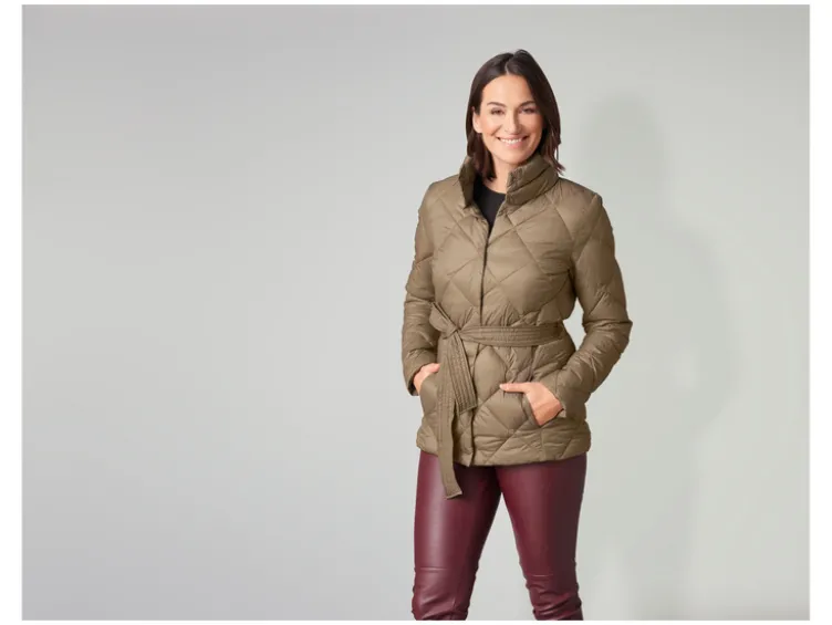 Damen Lightweight-Jacke mit Gürtel, windabweisend