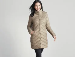 Damen Lightweight-Mantel, ultraleicht und warm