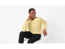 Damen Lochstrickpullover