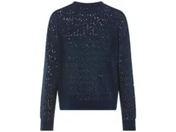Damen Lochstrickpullover, aus weichem Ajour-Strick