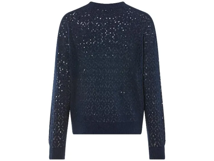 Damen Lochstrickpullover, aus weichem Ajour-Strick